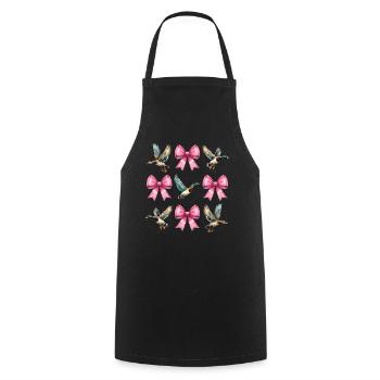 Coquette Arc Canard Chasse Chasseur Ruban Rose Maman - Tablier de cuisine - noir - Devant - AI Model Male 185 dark (185cm)