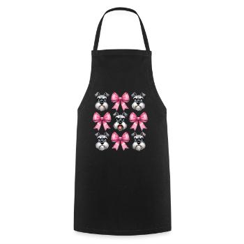 Coquette Bow Schnauzer Dog Mom Pink - Cooking Apron - black - Front - AI Model Male 185 dark (185cm)