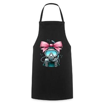 Coquette Arche Plongée Maman Plongeur Snorkel - Tablier de cuisine - noir - Devant - AI Model Male 185 dark (185cm)