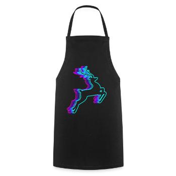 Retro Reindeer Christmas Santa Claus Vaporwave - Cooking Apron - black - Front - AI Model Male 185 dark (185cm)