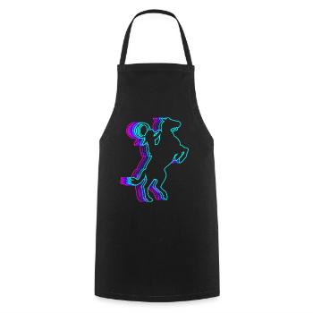 Retro Rodeo Barrel Racer Barrel Racing Vaporwave - Kochschürze - Schwarz - Vorne - AI Model Male 185 dark (185cm)