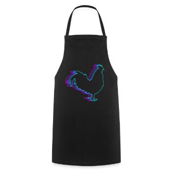 Retro-Hahn Huhn Vaporwave - Kochschürze - Schwarz - Vorne - AI Model Male 185 dark (185cm)