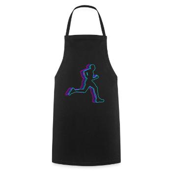 Retro Runner Marathon Running Vaporwave - Cooking Apron - black - Front - AI Model Male 185 dark (185cm)