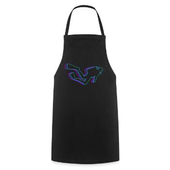 Retro Scuba Tauchen Taucher Vaporwave - Kochschürze - Schwarz - Vorne - AI Model Male 185 dark (185cm)