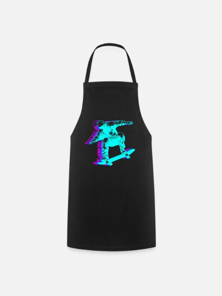 Retro Skateboarding Skateboarder Skateboard - Cooking Apron - black