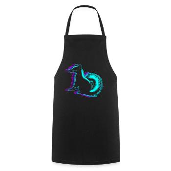 Retro Skunk Tier Vaporwave - Kochschürze - Schwarz - Vorne - AI Model Male 185 dark (185cm)