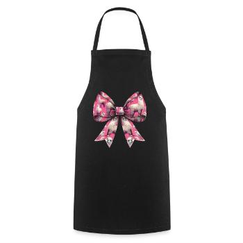 Nœud Coquette Alpaga Motif Lama Rose - Tablier de cuisine - noir - Devant - AI Model Male 185 dark (185cm)
