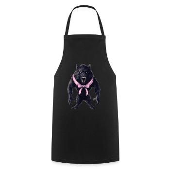 Coquette Bow Werewolf Wolf Halloween Girl - Cooking Apron - black - Front - AI Model Male 185 dark (185cm)