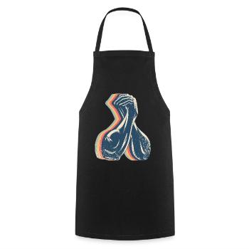 Arm Wrestling Arm Wrestler Retro Line Art - Cooking Apron - black - Front - AI Model Male 185 dark (185cm)