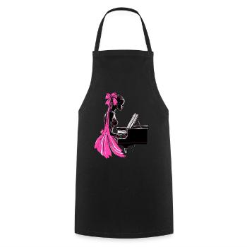 Coquette Bogen Pianist Klavier Mädchen Mom Mütter - Kochschürze - Schwarz - Vorne - AI Model Male 185 dark (185cm)