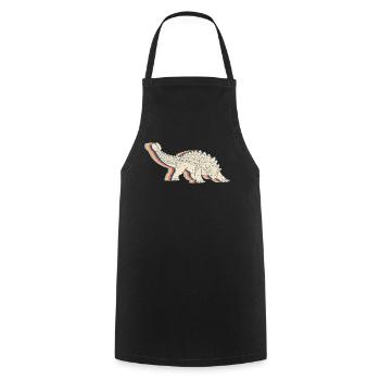 Ankylosaurus Dinosaur Retro Line Art - Cooking Apron - black - Front - AI Model Male 185 dark (185cm)