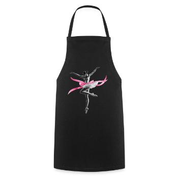 Kokette Schleife Ballerina Tanz Ballett Tänzerin - Kochschürze - Schwarz - Vorne - AI Model Male 185 dark (185cm)
