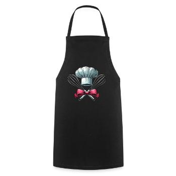 Coquette Schleife Backen Chefkoch Hut Schneebesen - Kochschürze - Schwarz - Vorne - AI Model Male 185 dark (185cm)