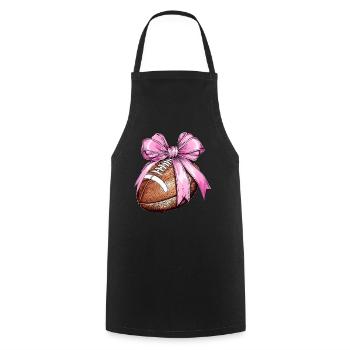 Coquette Bow Joueur de Football Mère Fête des Mères - Tablier de cuisine - noir - Devant - AI Model Male 185 dark (185cm)