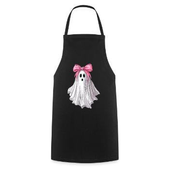 Coquettish Bow Ghost Ghost Spooky - Cooking Apron - black - Front - AI Model Male 185 dark (185cm)