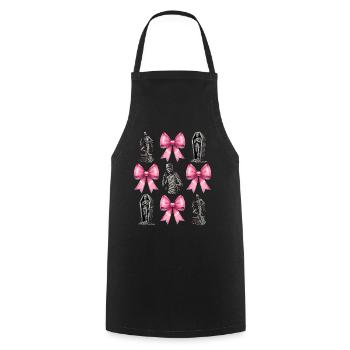 Coquettish Bow Mummy Spooky Halloween Mom - Cooking Apron - black - Front - AI Model Male 185 dark (185cm)