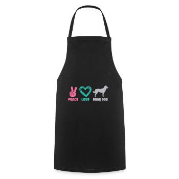 Germanic Karelian Bear Dog Peace Love - Cooking Apron - black - Front - AI Model Male 185 dark (185cm)