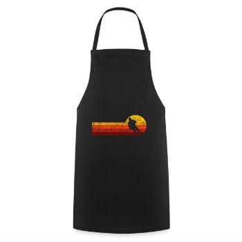 Ice Hockey Ice Hockey Retro Skates Puck Ice - Cooking Apron - black - Front - AI Model Male 185 dark (185cm)