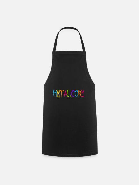 Lustige Metalcore Regenbogenfarben Metalhead - Kochschürze - Schwarz