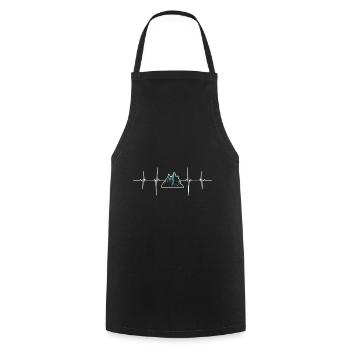 Hiking gift mountaineering trekking hiker - Cooking Apron - black - Front - AI Model Male 185 dark (185cm)