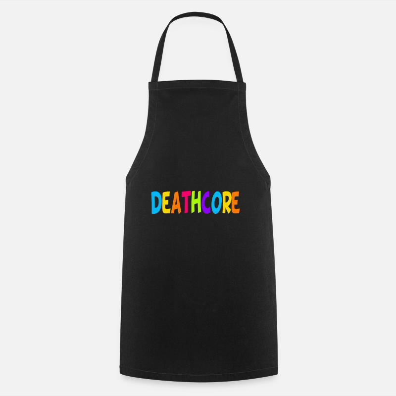 Lustige Deathcore Regenbogenfarben Metalhead - Kochschürze - Schwarz