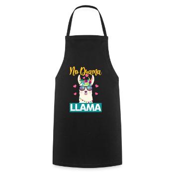 Lama Drama Jolie - Tablier de cuisine - noir - Devant - AI Model Male 185 dark (185cm)