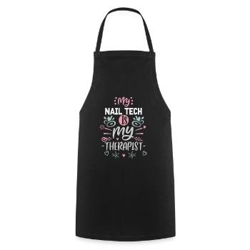 My Tech Nail Is My Therapist Nail Art - Cooking Apron - black - Front - AI Model Male 185 dark (185cm)