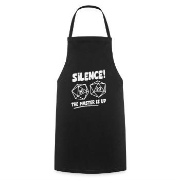 Silence! The Master Is Up D20 Cube - Cooking Apron - black - Front - AI Model Male 185 dark (185cm)