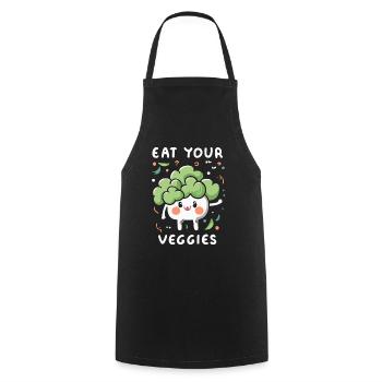 Eat Your Veggies Vegetable Lover Vegan Vegan - Cooking Apron - black - Front - AI Model Male 185 dark (185cm)