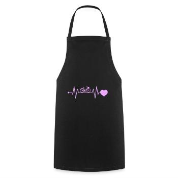 Bike heartbeat bike with motif girl pink - Cooking Apron - black - Front - AI Model Male 185 dark (185cm)