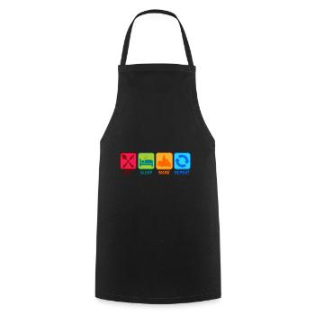 tondeuse à gazon manger dormir tondre la pelouse dictons dire - Tablier de cuisine - noir - Devant - AI Model Male 185 dark (185cm)