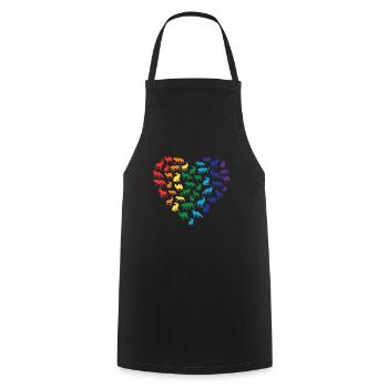 Animal Love - Rainbow Heart - Tablier de cuisine - noir - Devant - AI Model Male 185 dark (185cm)