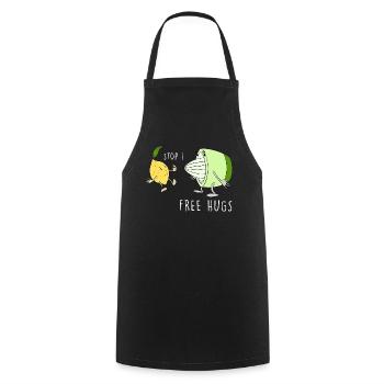 Citron Humour idée cadeau drôle Vegan, végétarien - Tablier de cuisine - noir - Devant - AI Model Male 185 dark (185cm)