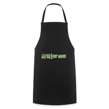 Kawaii Japanese Food Salmon Salmon Sushi Roll - Cooking Apron - black - Front - AI Model Male 185 dark (185cm)