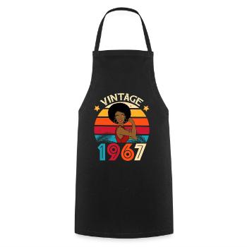 Vintage Afro Karibik 1967 Geburtstag - Kochschürze - Schwarz - Vorne - AI Model Male 185 dark (185cm)