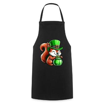 Conception de bande dessinée écureuil mignon de la Saint-Patrick - Tablier de cuisine - noir - Devant - AI Model Male 185 dark (185cm)