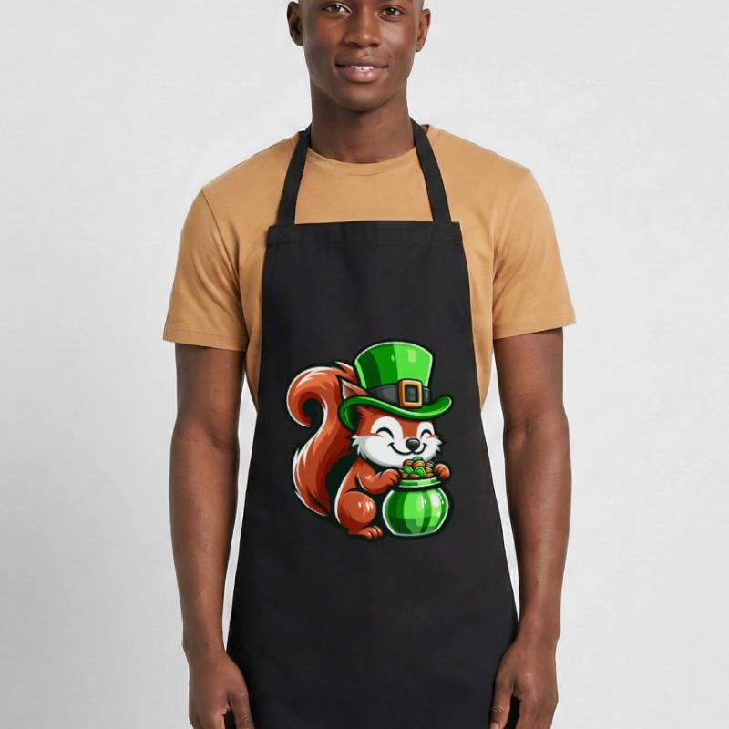 Conception de bande dessinée écureuil mignon de la Saint-Patrick Tablier de cuisine
