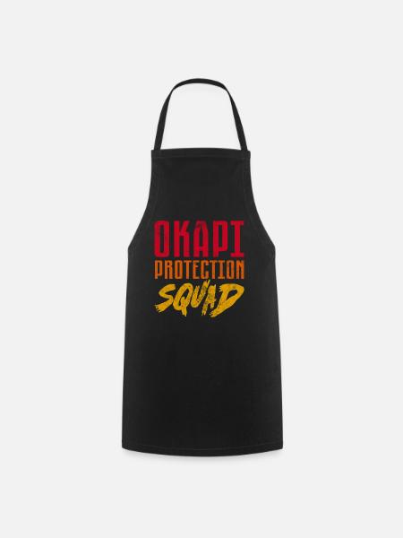 okapi protection squad Design for a animal lover - Kochschürze - Schwarz