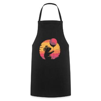 Koala mit Luftballon Vintage Silhouette - Kochschürze - Schwarz - Vorne - AI Model Male 185 dark (185cm)