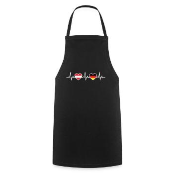 Austria Germany Heartbeat Austrians - Cooking Apron - black - Front - AI Model Male 185 dark (185cm)