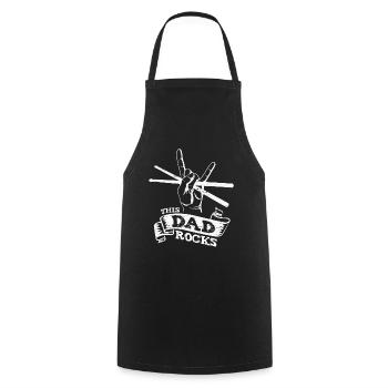 Papa Rocks Drums Père Batteur Musicien - Tablier de cuisine - noir - Devant - AI Model Male 185 dark (185cm)