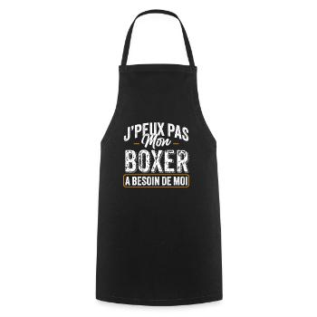 J'Peux Pas Mon Boxer A Besoin De Moi - Tablier de cuisine - noir - Devant - AI Model Male 185 dark (185cm)