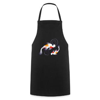 Koi Karpfen Teich - Kochschürze - Schwarz - Vorne - AI Model Male 185 dark (185cm)