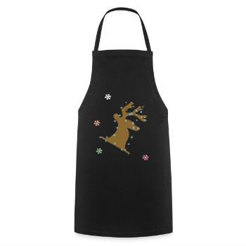wapiti, Noël - Tablier de cuisine - noir - Devant - AI Model Male 185 dark (185cm)