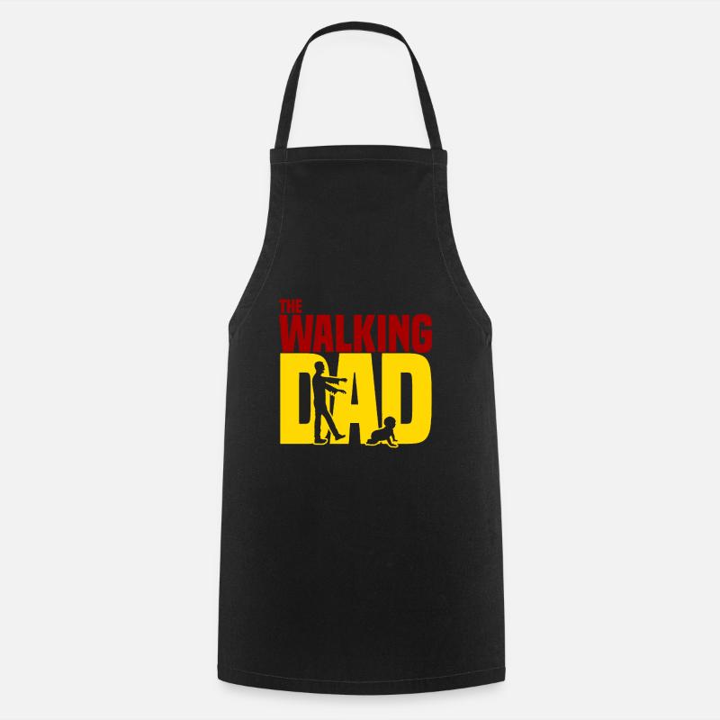 The Walking Dad The Walking Father Funny - Cooking Apron - black