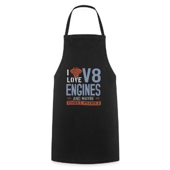 Moteur V8 Moteur Muscle Car - Tablier de cuisine - noir - Devant - AI Model Male 185 dark (185cm)