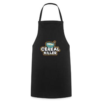 Cereal Killer Müsli marshmallows cadeau - Tablier de cuisine - noir - Devant - AI Model Male 185 dark (185cm)