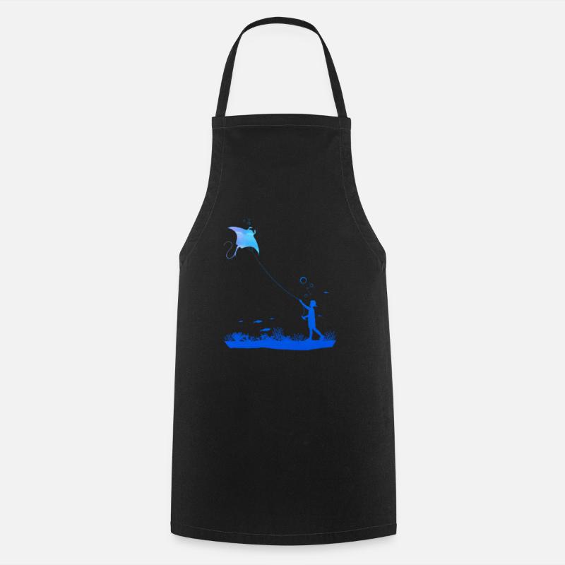 Cadeau de plongée sous-marine "Skate Underwater Diver" - Tablier de cuisine - noir