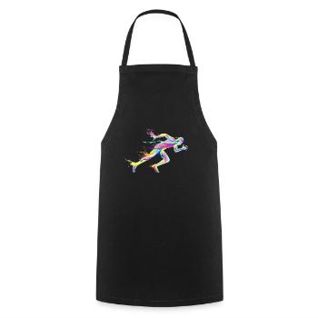 Sprinter track and field sprint runner sport - Cooking Apron - black - Front - AI Model Male 185 dark (185cm)