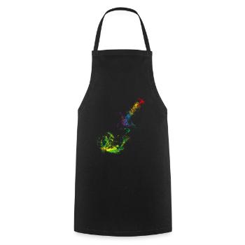 Bunte Gitarre Musiker Geschenkidee für Gitarristen - Kochschürze - Schwarz - Vorne - AI Model Male 185 dark (185cm)